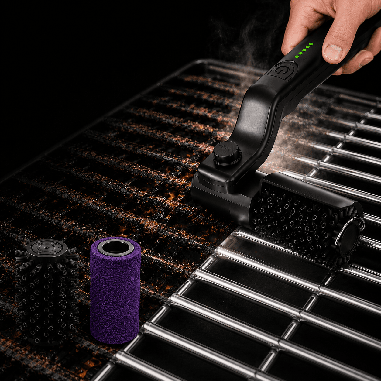 GRILLBRUSH- Elektryczna szczotka do czyszczenia grilla + 2 KOŃCÓWKI I RĘKAWICZKI GRATIS